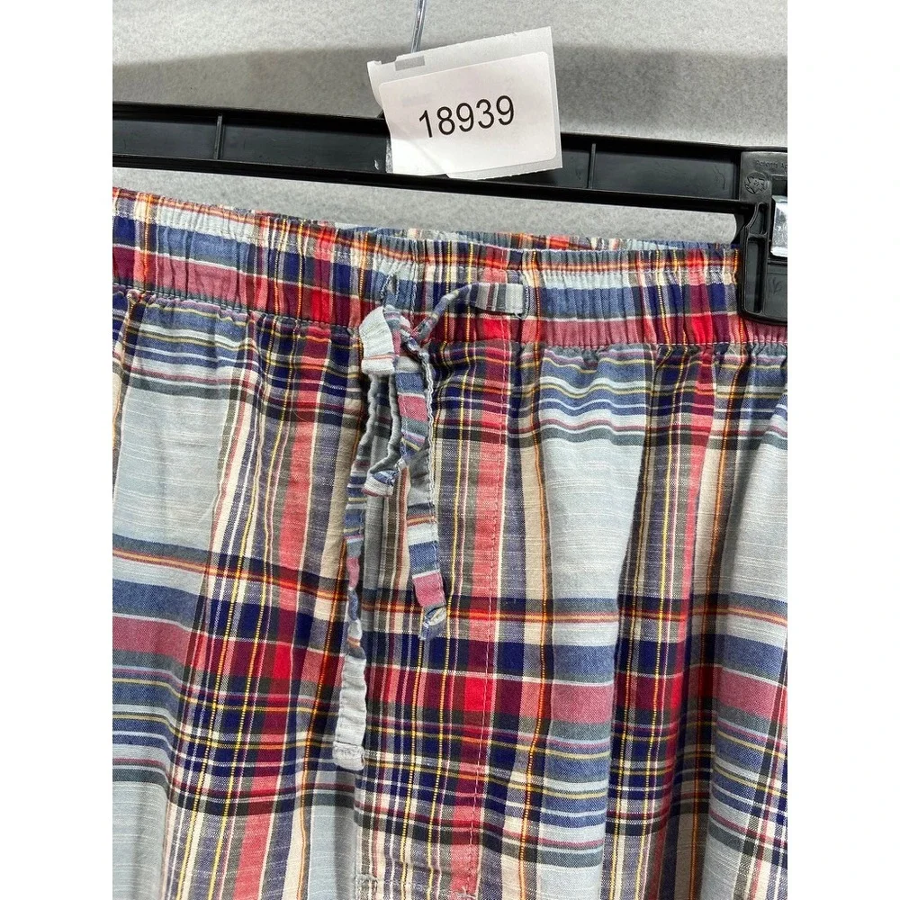 Polo Ralph Lauren Pajama Pants Mens Sz XL Plaid Sleepwear Lounge Cotton Blue Red